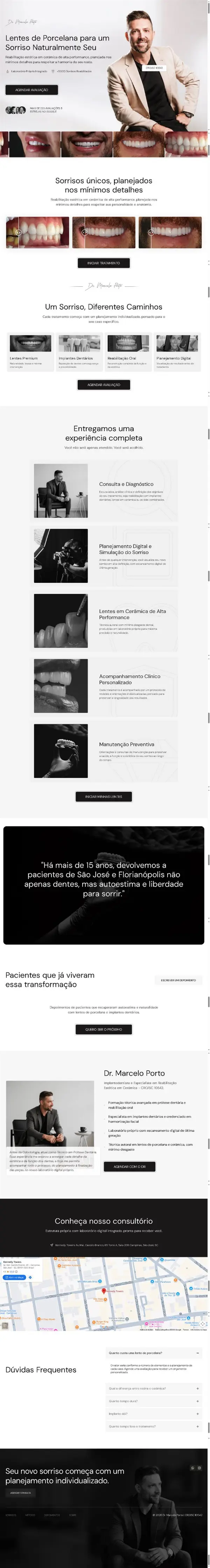 Página inteira do site do Dr. Marcelo Porto